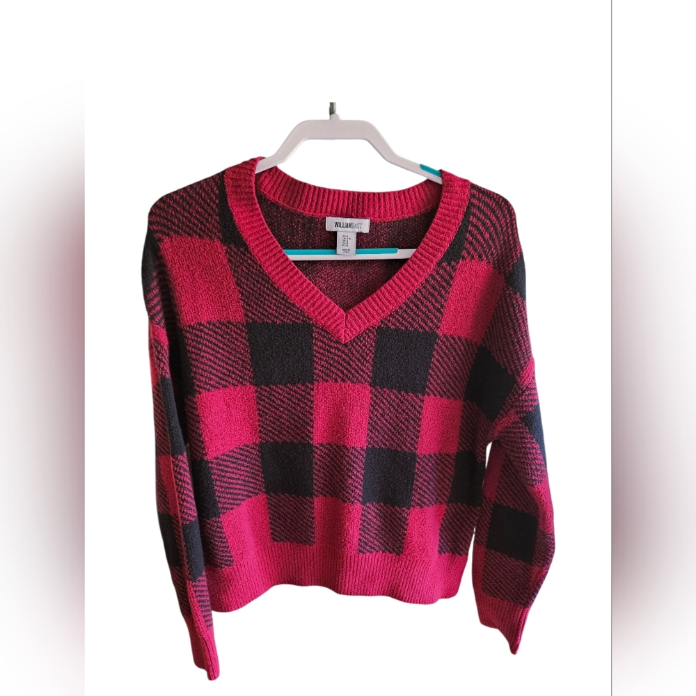 William Rast Buffalo Check Red & Black Pullover/Sweater Size M